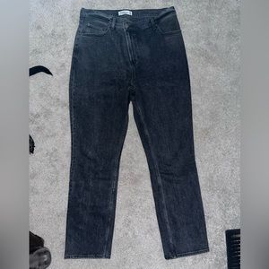 90’s Slim Straight Ultra High Rise Black Jeans